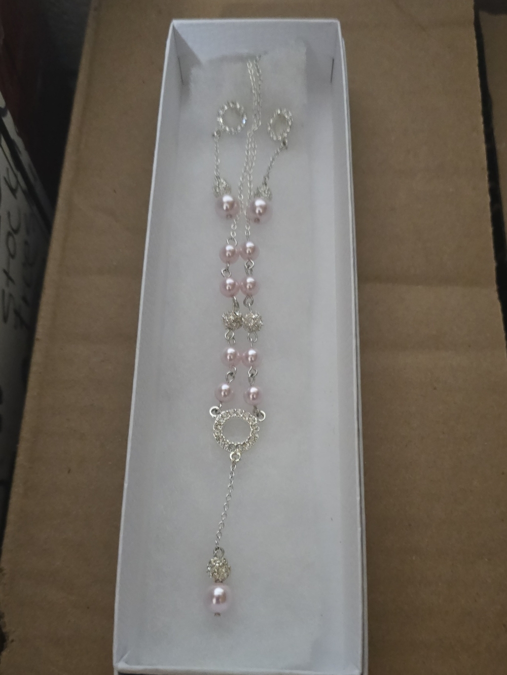 Delicate Pink Pearl Sterling Silver Necklace - Women Jewelry